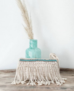 Pochette The clutch Macrame - Argent Turquoise